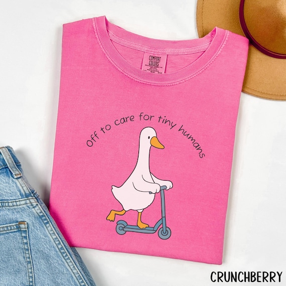 Off To Care For Tiny Humans Shirt Nicu Nurse TShirt Daycare Teacher Silly Goose T-Shirt Peds Crew Shirt Funny Pediatric Nurse Mother Baby