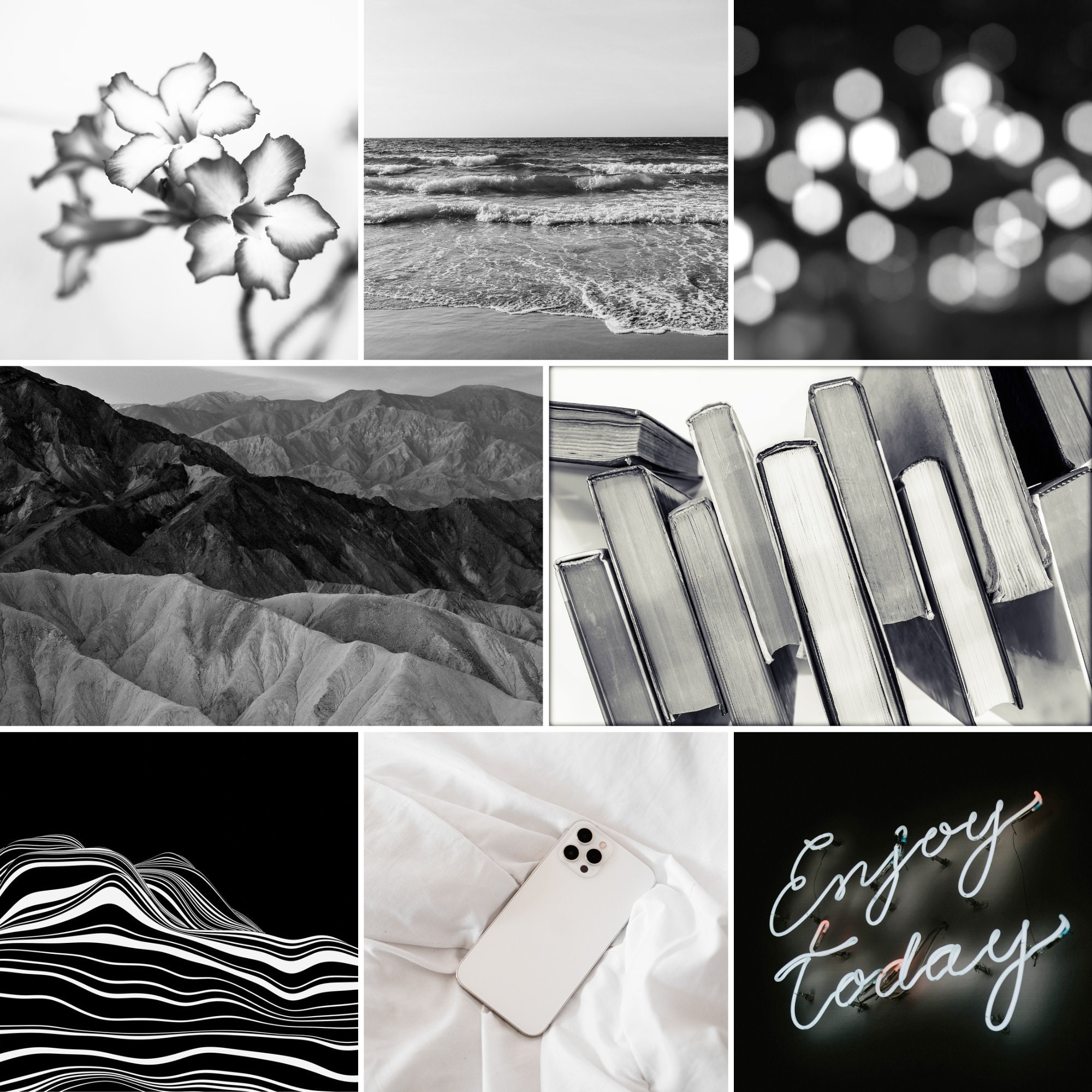 Black and White Collage Prints Aesthetic Black and White Collage Kit ...