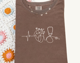 Comfort Colors Cardiology Shirt Cardiac Nurse Gift For Cardiologist TShirt Heart Anatomy CVICU Nurse Cardiovascular Sonographer Graduation