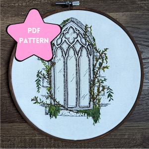 Gothic Arch Embroidery Pattern - Modern Hand Embroidery