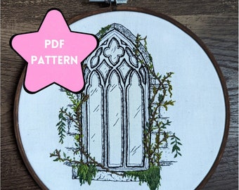 Gothic Arch Embroidery Pattern - Modern Hand Embroidery