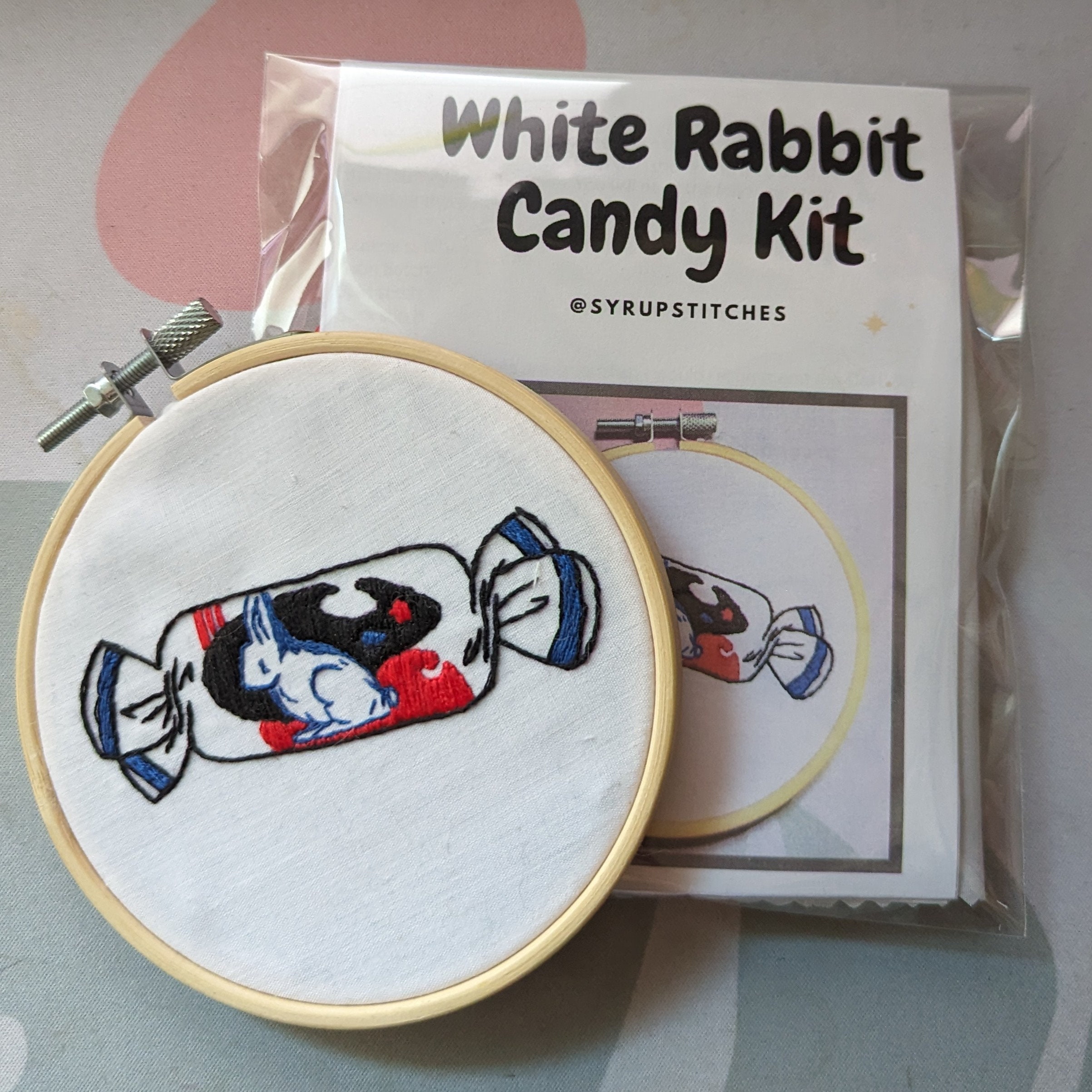 DIY White Rabbit Candy Embroidery Kit Complete Kit - Etsy