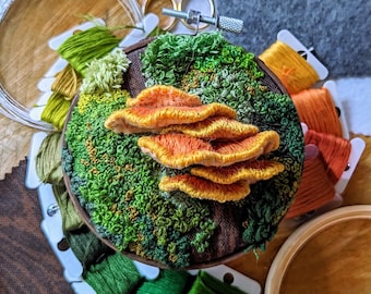 DIY Chicken of the Woods Mushroom Stumpwork Embroidery PDF pattern ONLY *updated version for 2024*