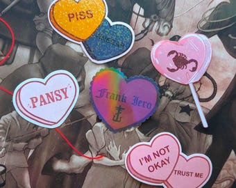 My Chemical Romance / Frank Iero Candy Heart Stickers