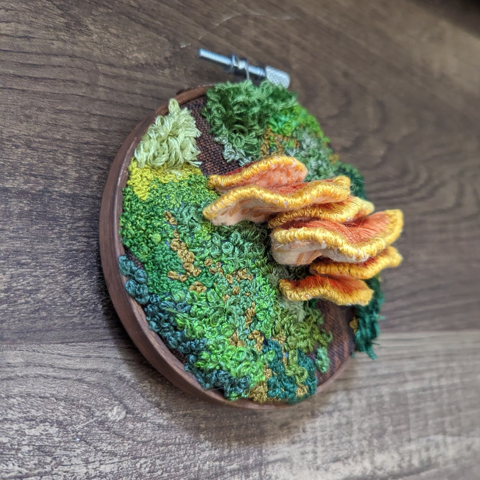 DIY Chicken of the Woods Mushroom Stumpwork Embroidery Kit Complete Kit