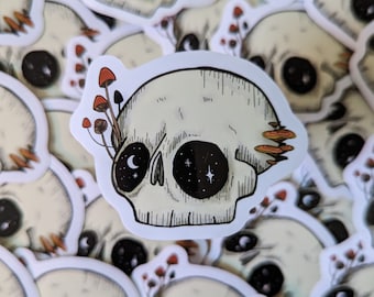 space mushroom skull sticker