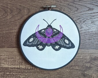Celestial Moth wall decor embroidery