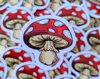 amanita muscaria, mushroom sticker