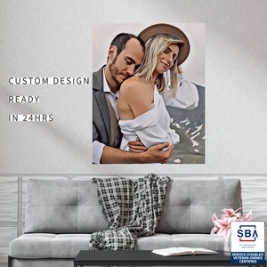 Stampa digitale ritratto personalizzata, pittura personalizzata, arte murale su tela, foto su tela, schizzo di cartone animato personalizzabile, regali fotografici per coppia
