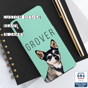 Personalized iPhone Cases MagSafe, Custom Dog Cat Pet Portrait Photo, Cartoon Painting or Sketch, Tough Case Gift Dog or Cat fans and lovers