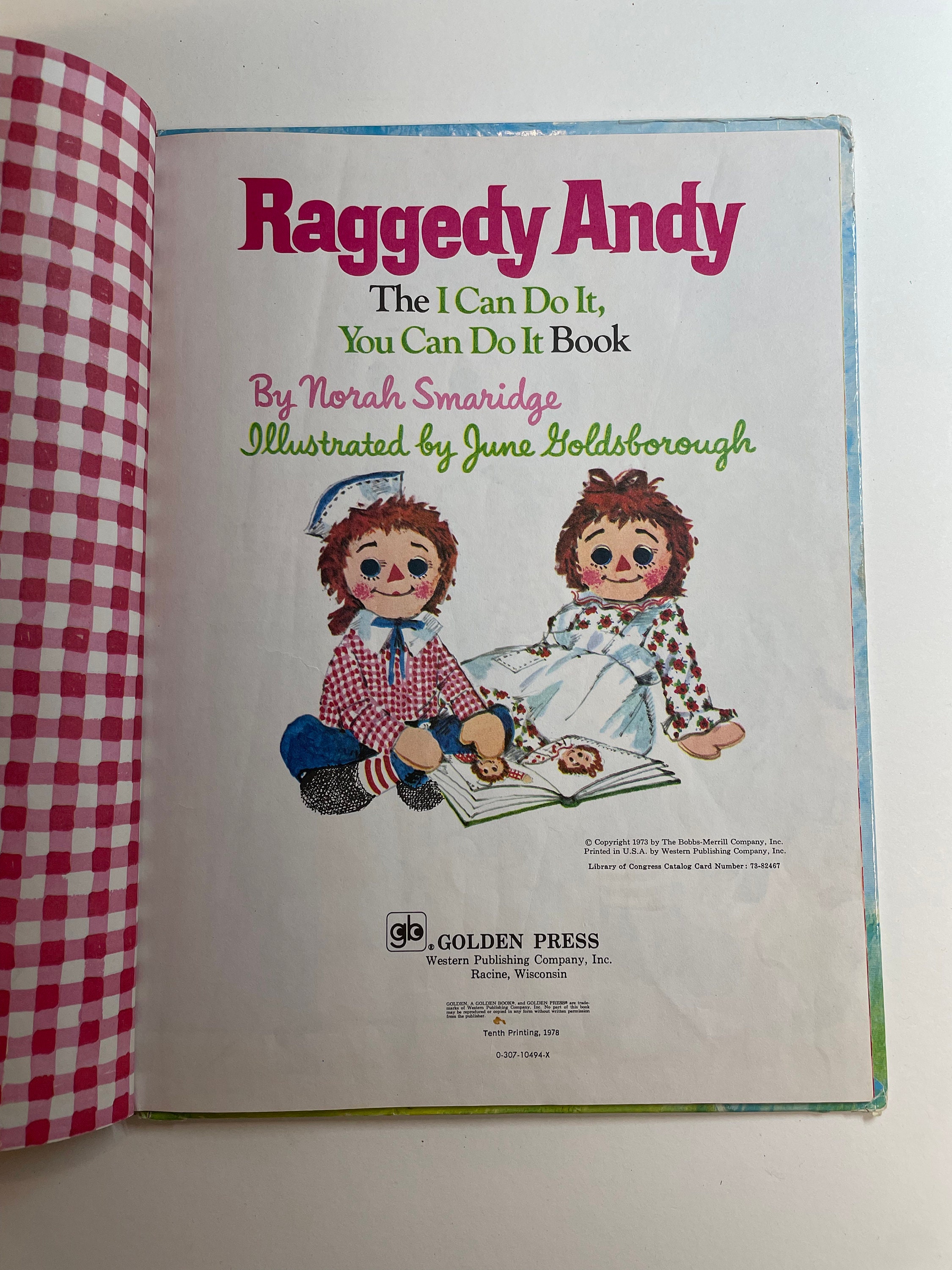Raggedy Andy the I Can Do It, You Can Do It Book 1973 Vintage Children