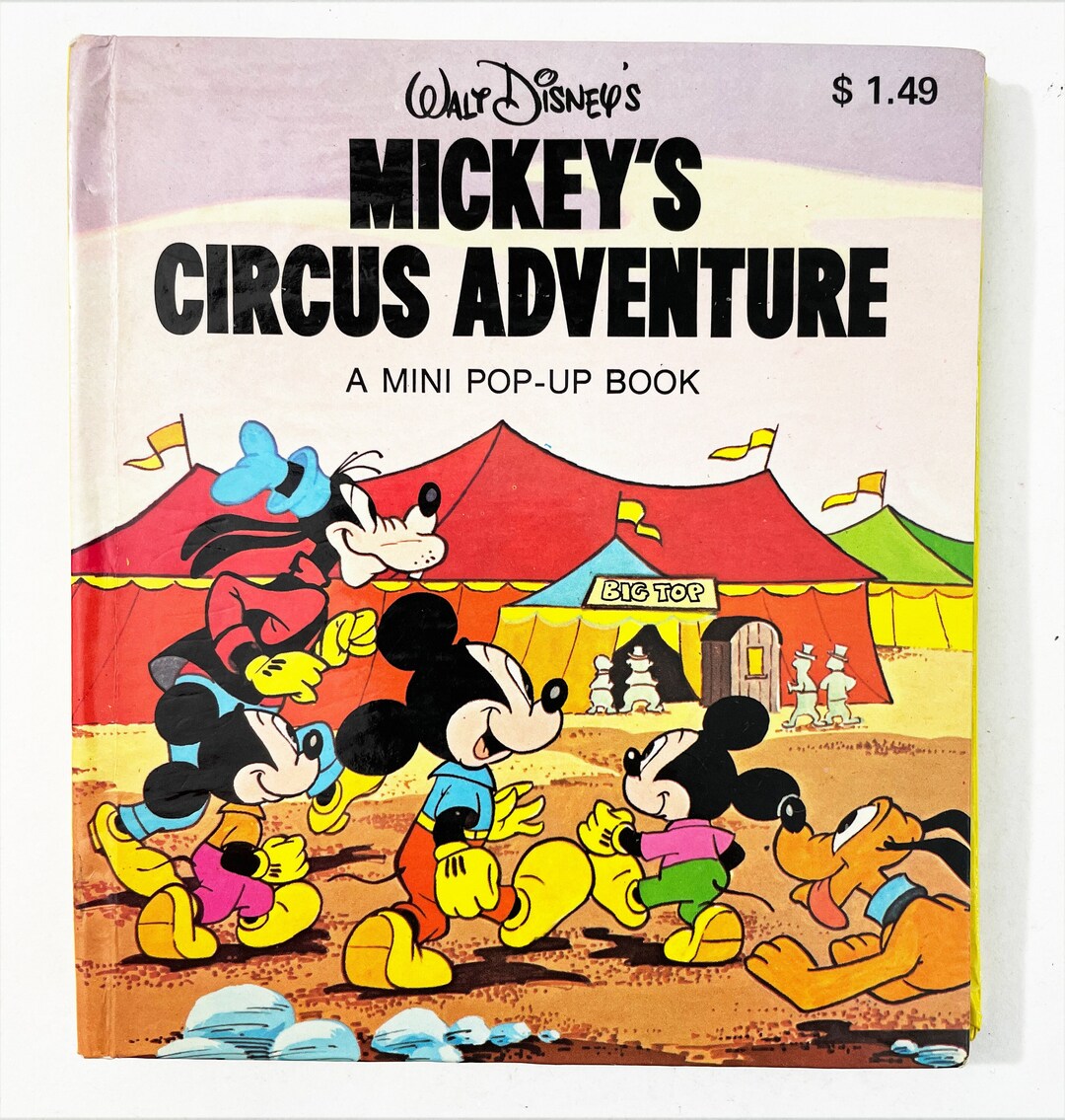 Mickey's Circus Adventure Mini Pop-up Book - 1976 - Vintage