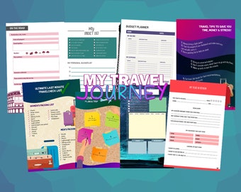 Travel Journal Printable, Instant Download, Productivity Planner, Monthly Schedule, Printable Planner