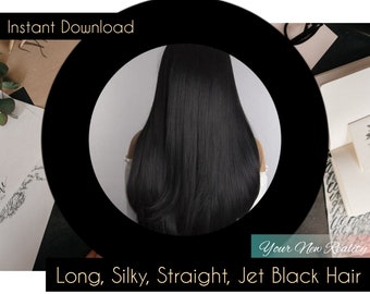 Long, Silky, Straight, Thick, Jet Black Hair - Subliminal Affirmations Audio (Listen Once - V2) Unisex - WAV & MP3