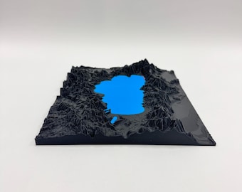 3D-topografische kaart Lake Tahoe