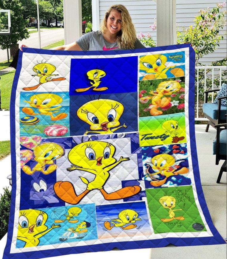 Tweety Bird Blanket, Tweety Bird Quilt Blanket, Tweety Bird Bedding
