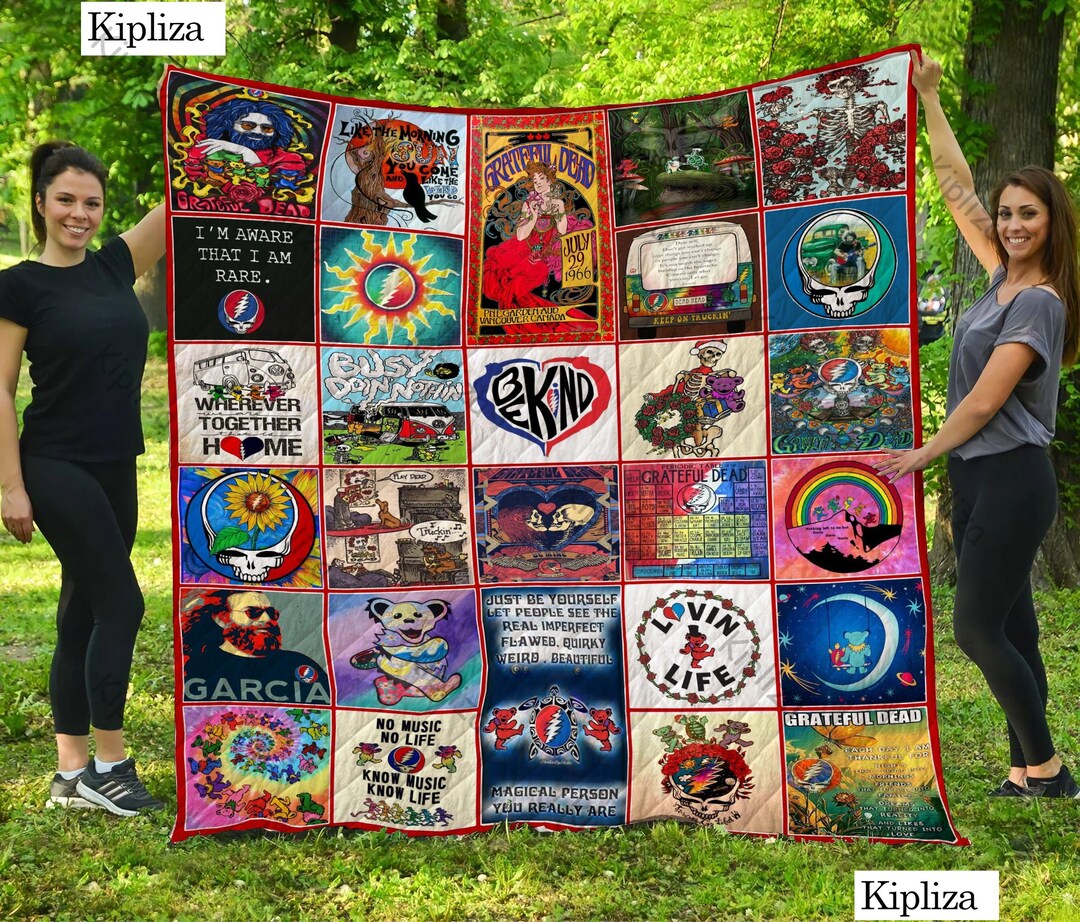 Grateful Dead Quilt Blanket, Grateful Dead Blanket, Grateful Dead