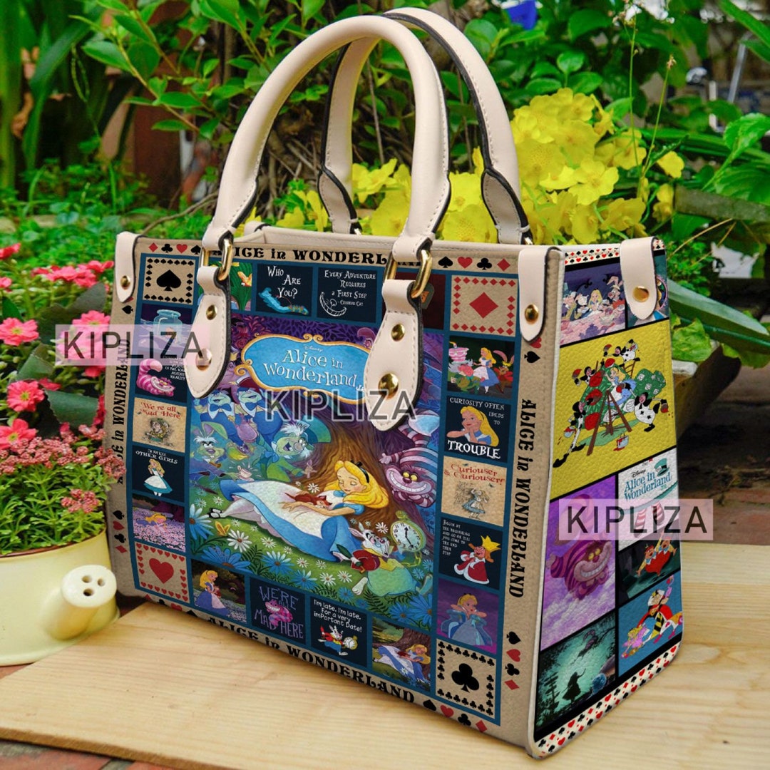 Alice im Wunderland Handtasche, Alice im Wunderland Ledertasche, Schultertasche, Crossbody