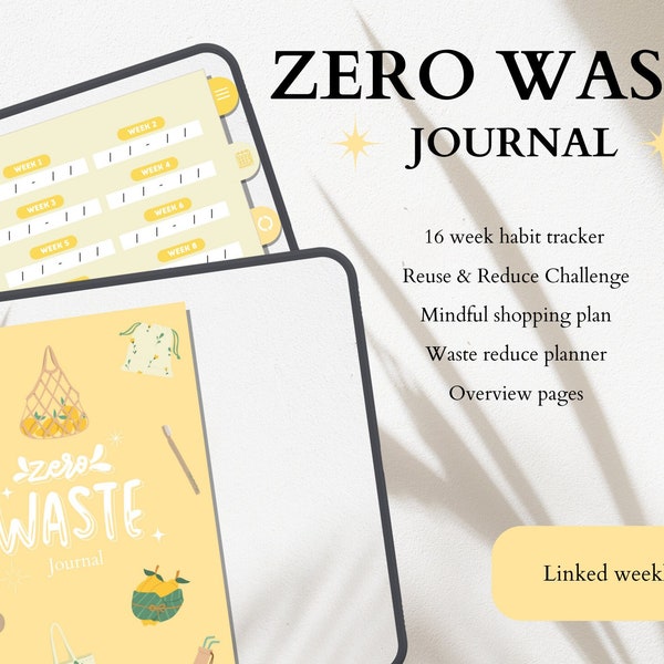 Zero Waste Planner, Digital planner 2023, Conscious Living Planner, Reduce Waste, Zero Waste Project, Eco Living Planner