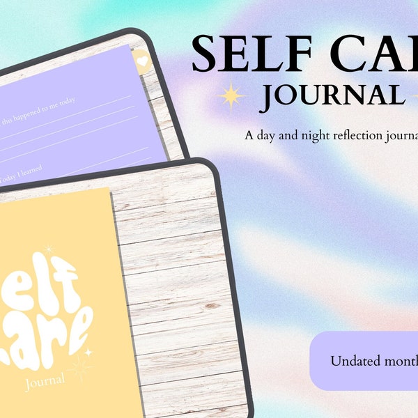 Self Care Journal | Undated Journal | Digital Journal | Monthly Journal | Day and Night Journal | Reflection journal | Goodnotes journal