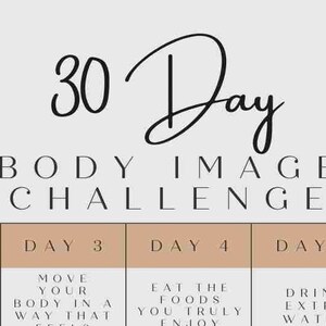30 Day Body Image Challenge PRINTABLE - Etsy