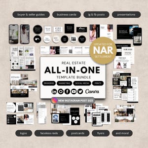 Luxury Real Estate All-In-One Bundle, Branding Kit for Real Estate, Social Media Posts for Realtors, Real Estate Marketing Templates, NAR