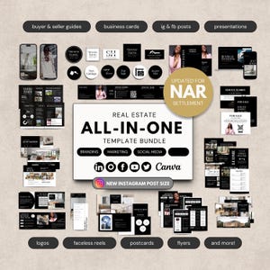 Luxury Real Estate Agent All-In-One Branding Templates, Realtor Social Media Posts, Real Estate Marketing Templates, Open House Marketing