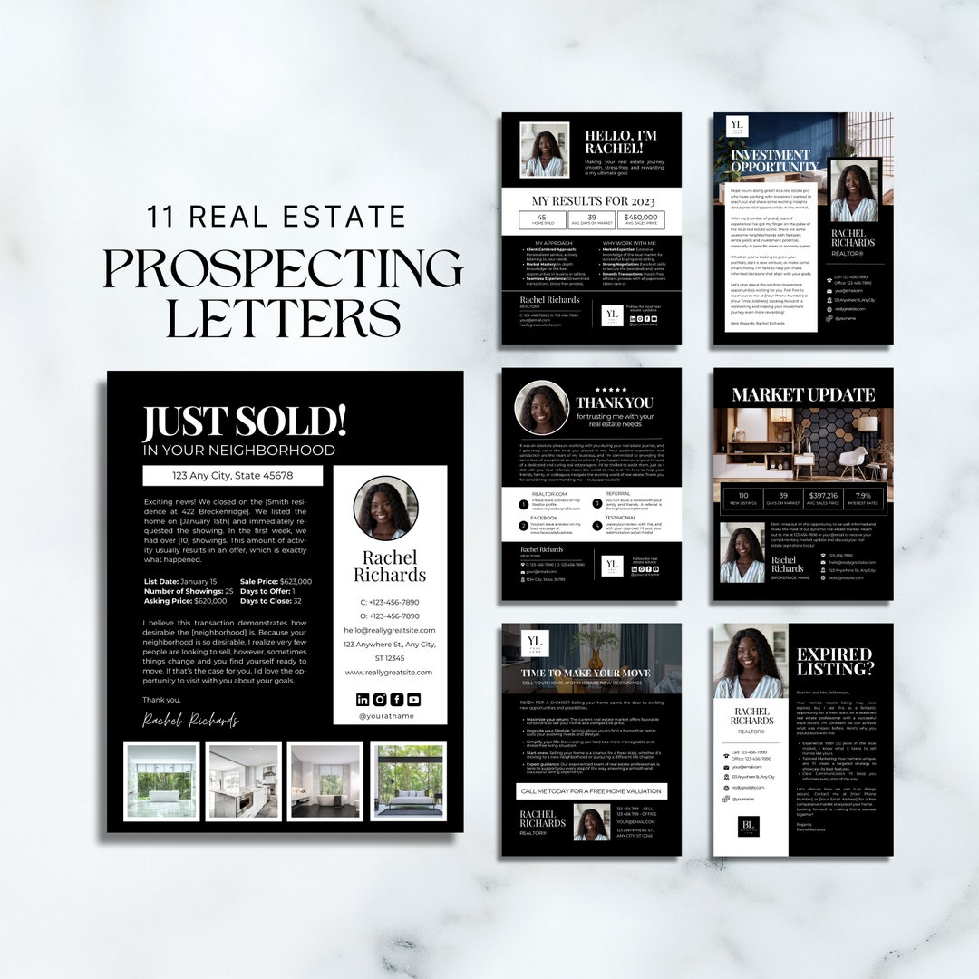 Real Estate Prospecting Letter Bundle Real Estate Letters Etsy