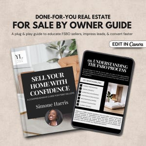 Real Estate For Sale By Owner Guide, FSBO Guide, Home Selling Process, Real Estate Guide, FSBO Packet, Real Estate Marketing Template