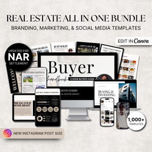 Luxe onroerend goed alles-in-één-bundel, brandingkit voor makelaars, sjablonen voor sociale media voor onroerend goed, sjablonen voor onroerendgoedmarketing