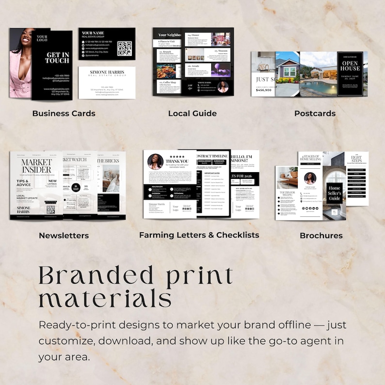 Paquete integral de bienes raíces de lujo, kit de marca para inmobiliarias, publicaciones en redes sociales para agentes inmobiliarios, plantillas de marketing inmobiliario, Canva imagen 6