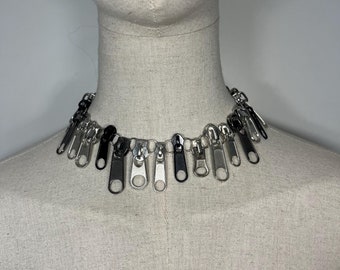 Zipper Necklace – Handmade Industrial Choke Rock & Punk Fashion Accessory.