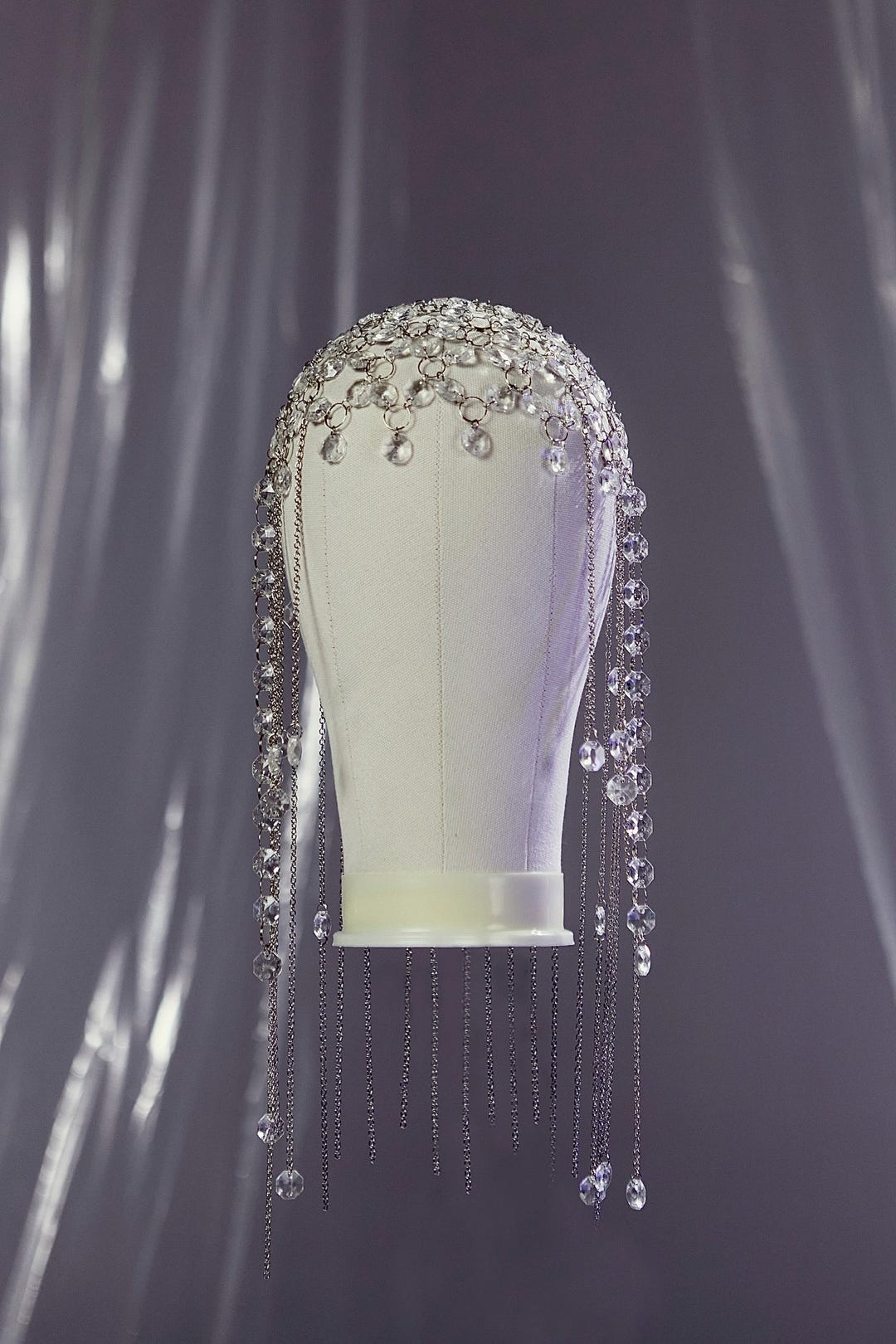 Delicate Crystal Chain  Headpiece