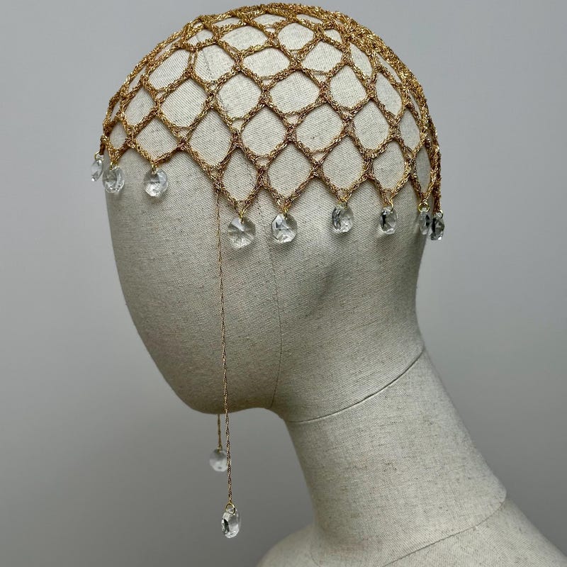 Crystal Net Headpiece - Etsy UK