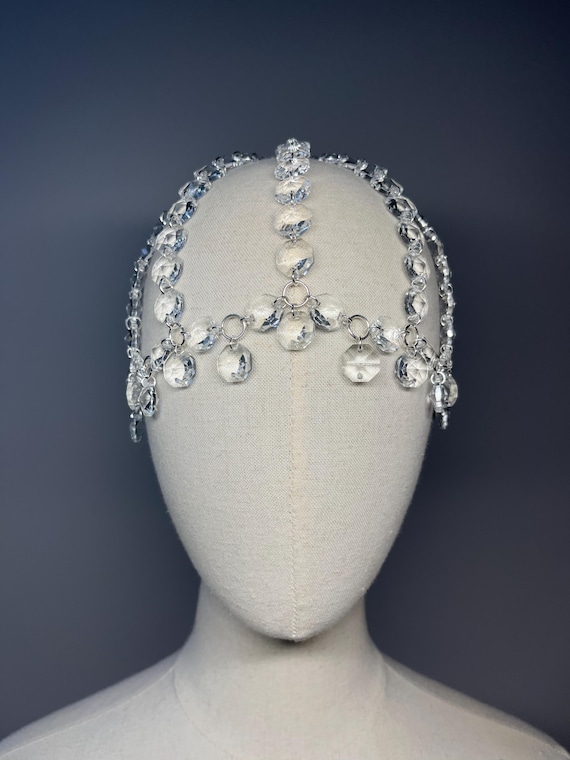 Crystal Headpiece Elevates Everything Gold Celestial Halo Crown Moon Star Goddess Headpiece  main image 4