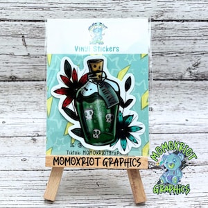 Tattoo Vinyl Sticker, Potion Decal, Waterproof Tumbler Sticker, Witchy Gift for Friend, Tattoo Style Decal, Sarcastic Water Bottle