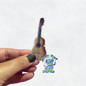 Gitarrenaufkleber, Musikliebhaber Geschenk, Akustische E-Gitarre Vinyl Aufkleber, Rock & Roll Dekor, Musiker Zubehör, Laptop Wasserflasche Stick
