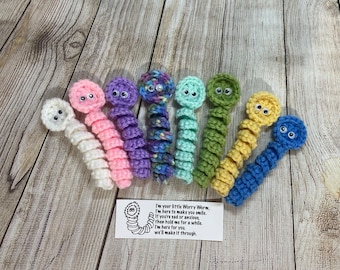 NEW! Worry Worms | 8 count bundle | Pastel Rainbow Colors | Classroom Store | Care Staff | Made To Order
