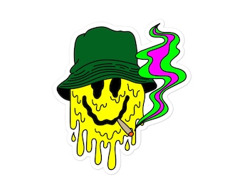 Stoned Smiley Face Sticker