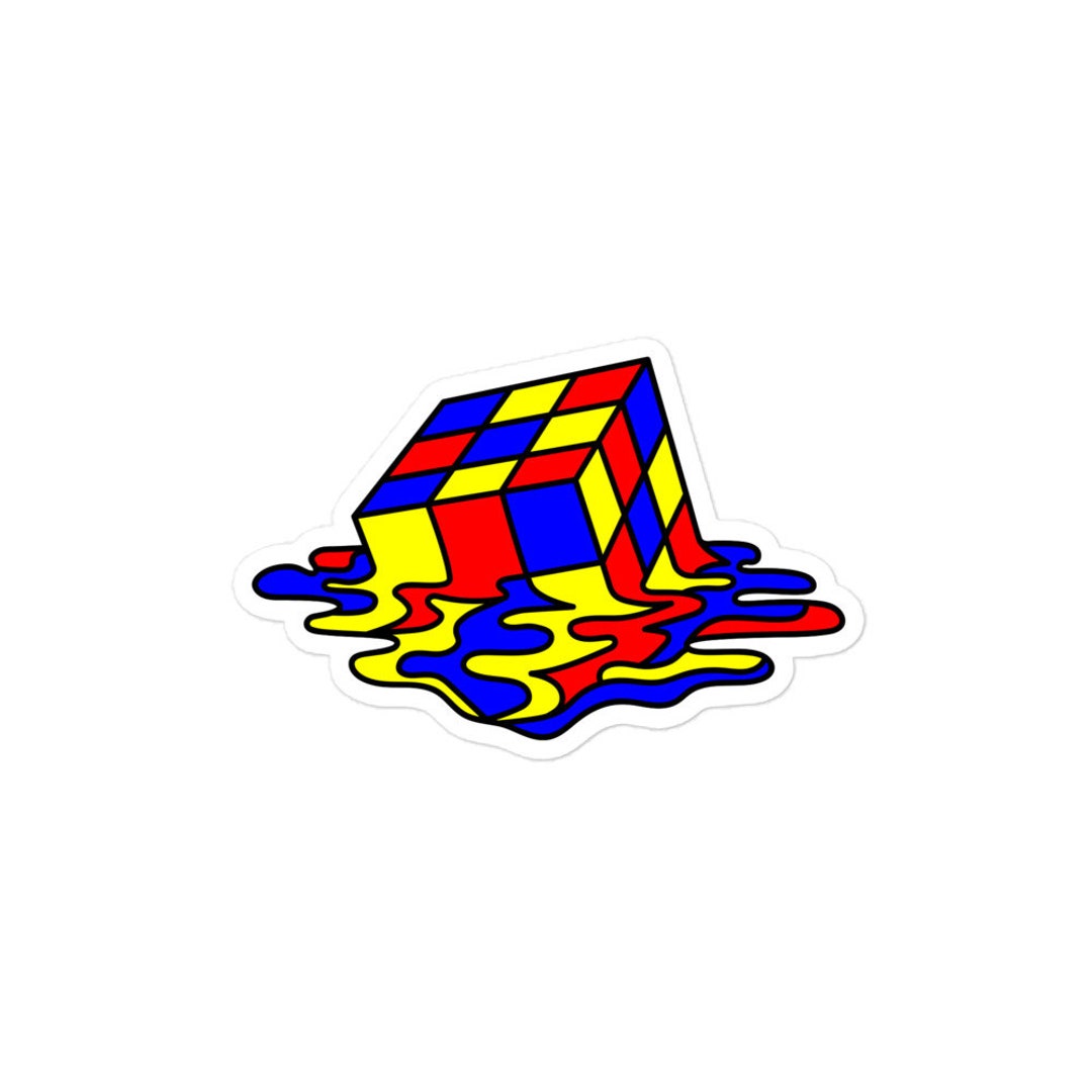 Rubix Cube Sticker Less Melted Rubix Cube Sticker - Etsy
