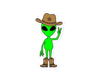 Sticker extraterrestre cow-boy
