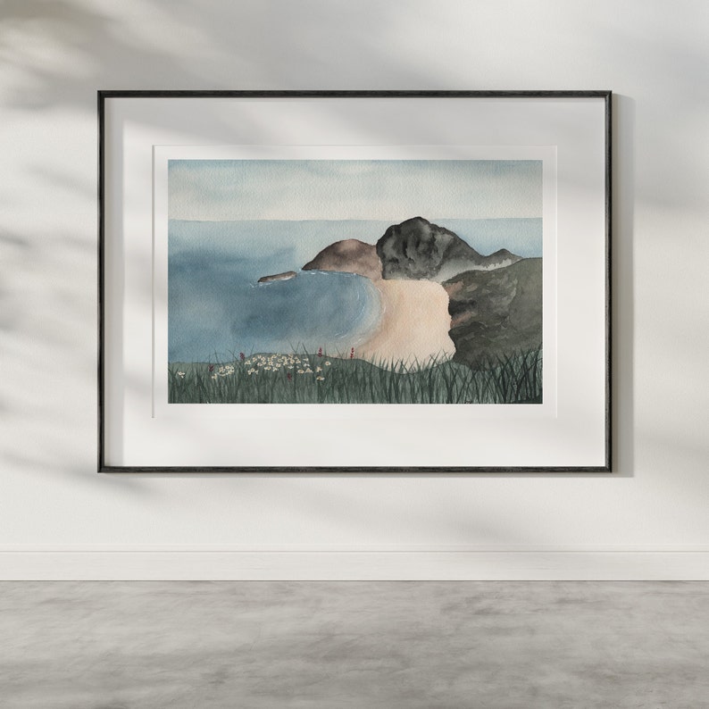 Watercolor Painting of Ocean View Fine Art Print Two Sizes Only Etsy