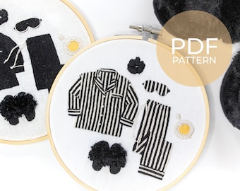 Pajama Set Digital Embroidery Pattern