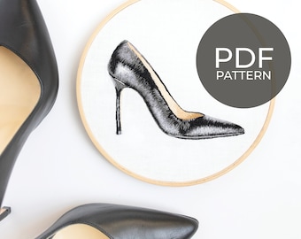 High Heel Digital Embroidery Pattern