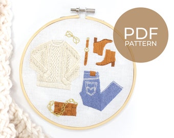 Styling a Knit Sweater Digital Embroidery Pattern