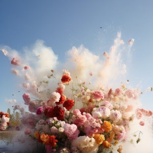 Exploding Flowers - Contemporary Digital Wall Art