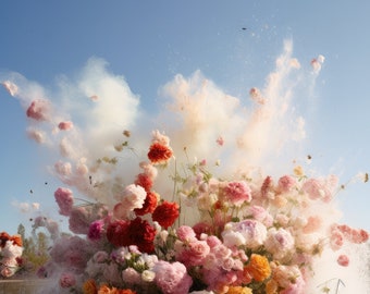 Exploding Flowers - Contemporary Digital Wall Art
