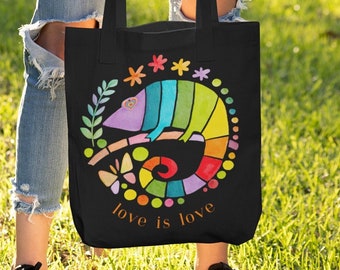 Love is Love Tote Bag Pride Month Tote lgbtq tote bag gay pride tote bag lesbian pride lesbian gifts queer tote protect trans kids-small