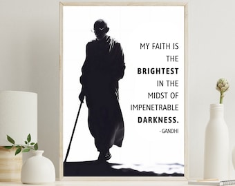 Mahatma Gandhi Quote Poster, Spiritual Leader Art Print