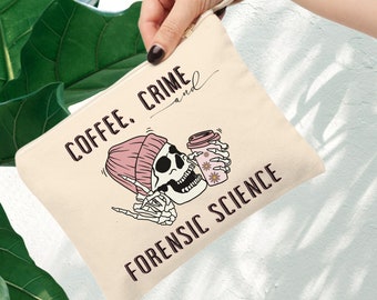 Comfort Colors Funny Truecrimer Pouch, Forensic science Gifts, crime scene e, csi police coworker, forensic psychology, nursing, pathologist